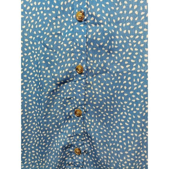 Women Mini Dress Dropped Waist V-neck Button Front Closure US SIZE 10 - Picture 7 of 14